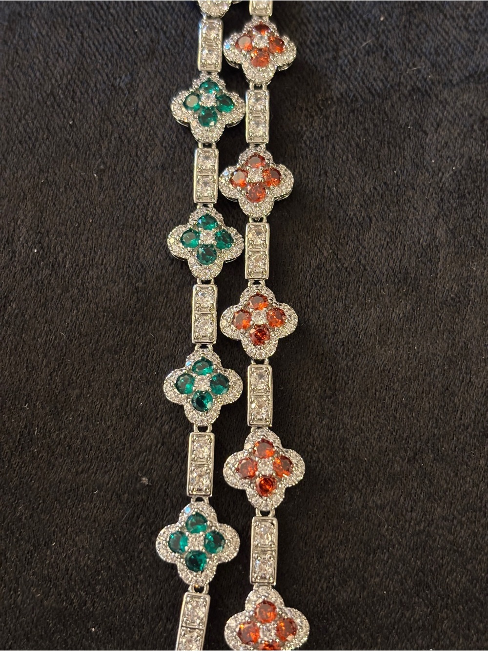 2 4.3mm Silver Tone Clover Station Link Bracelets 8in. - Picture 13 of 17